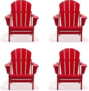 Westin Outdoors Laguna WO Home Furniture Adirondack Chair 4 PC Set Classic Outdoor Patio Folding Chair for Bon Fire Pit Lawn Backyard Beach Plastic Weather-Resistant (Red) by GreenHaven Gardens