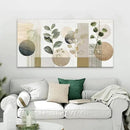 Boho Green Wall Art Mid Century Canvas Wall Art Decor Set Bohemian Abstract Wall Decor Modern Geometric Wall Painting Neutral Botanical Art Print Picture Living Room Bedroom Office Artwork 24"X 48" by CozyNest Decor