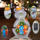 Frog Solar Figurine Light Statue Outdoor Gardening Gifts Decoration Garden Frogs Yard Decor Lamp With 8 Led Lights And Succulent Waterproof Patio Lawn Decor Housewarming Frog Gifts For Women by CozyNest Decor