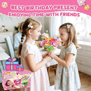Einailvk Fabric Flower Bouquets Toys, DIY Flower Making Kit for Kids 3 4 5 6 7 8 9 10 11 12 Year Old Girl Birthday Christmas Gift, Art and Crafts Kit Toys for Girls 3-12 Year Old (Pink) by TinyTreasures Baby Boutique