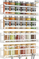 Spice Rack wall mounted 4 Pack, Space-Saving Spice Organizer for Spice Jars and Seasonings,Screw or Adhesive Hanging Spice Rack Organizer for Your Kitchen Cabinet,or Pantry Door,White by CozyNest Decor