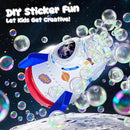 Rocket Bubble Machine for Kids with Lights, 360° Rotating Bubble Blower Toy with 10 Refill Solutions, Bubble Maker for Toddlers, Fun Outdoor Party Gift for Boys & Girls Blue by TinyTreasures Baby Boutique