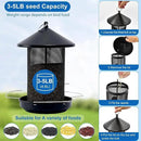 Large Bird Feeders for Outside: 12.6inch Metal for Outdoors Hanging with Black for Garden Yard Outside Decor Cardinal Finch - by CozyNest Decor