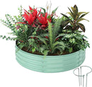 Galvanized Metal Planter Round Raised Garden Bed Kit for Gardening Outdoor，2x2x1ft Grow Garden Box Raised Flower Bed，Round Galvanized Planter Outdoor Metal Fire Pit Ring Green by GreenHaven Gardens