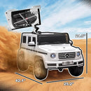 Aosom 12V Kids Electric Car, Mercedes Benz G500 Licensed Battery Powered Ride on Truck for Kids with Remote Control, Headlights, Music, Suspension & Storage for Boys and Girls, White by TinyTreasures Baby Boutique