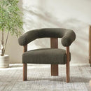 VKNOW Accent Chair Living Room Chair Set of 2, Modern Upholstered Armchair with Solid Wood Legs, Comfy Barrel Arm Chairs for Living Room Bedroom, Sage Green by CozyNest Decor