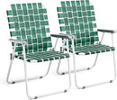 VINGLI Patio Lawn Webbed Folding Chairs Outdoor Beach Portable Camping Chair for Yard, Garden (2, Dark Green, Oversized) by GreenHaven Gardens