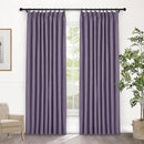 Macochico Pinch Pleated Blackout Linen Curtains 96 Inches Long 100% Light Blocking Burlap Curtains for Bedroom Living Room Thermal Window Panels with Tieback 72”Wx96”L Violet 1 Panel by CozyNest Decor