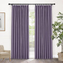 Macochico 100% Blackout Violet Linen Curtains 84 Inches Long Pinch Pleated Burlap Curtains for Bedroom Living Room Farmhouse Nursery Thermal Window Panels with Tieback 72”Wx84”L 1 Panel by CozyNest Decor