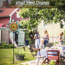 Yard Garden Wind Spinners with Stake - Large Outdoor Metal Wind Spinners, Lawn Yard Art Garden Decor (24" W x 84" H) by GreenHaven Gardens
