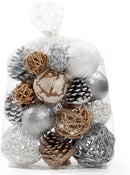 ANDALUCA Decorative Balls Bag Bowl Filler Home Decor (Silver Pinecone) by CozyNest Decor