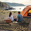 GENIMO Outdoor Rug 5' x 8' Waterproof for Patio Clearance, Reversible Plastic Straw Camping Carpet, Lightweight Mats for Rv, Backyard, Deck, Porch, Picnic, Beach, Balcony, Black & Brown by CozyNest Decor