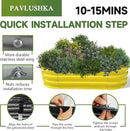 Raised Garden Bed 4x2x1ft Large Galvanized Raised Garden Beds Kit 1Pack Outdoor Yellow Planter Box with Rubber Stripe and Safety Gloves for Vegetables, Fruits, Flowers by GreenHaven Gardens