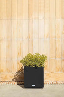 Veradek Block Series Cube Plastic Planter - Large Square Planter for Indoor or Outdoor Patio/Garden | Durable All-Weather Use with Drainage Holes | Modern Décor for Tall Plants, Trees, Flowers by GreenHaven Gardens