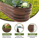 8x2ft Oval Galvanized Raised Garden Bed Kits 16" Tall Outdoor Large Metal Modular Planter Box 9-in-1 Raised Beds for Gardening,Vegetables,Fruits,Flowers & Herbs (Brown) by GreenHaven Gardens