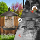 Metal Roof Bird Feeder - Chew Proof for Outdoor Hanging Wild Bird Seeds. Bronze by CozyNest Decor