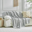 Longhui bedding Chunky Cotton Knit Throw Blanket for Couch, Sofa, Bed, or Chair, Decorative Breathable Fall Cable Knit Blanket 60 x 80 Inches, Large Medium Weight Grey by CozyNest Decor