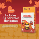 BioSwiss Bandages, Thanksgiving Shaped Self Adhesive Bandage, Latex Free Sterile Wound Care, Fun First Aid Kit Supplies for Kids and Adults, 24 Count by TinyTreasures Baby Boutique