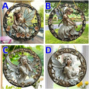 Flower Fairy Garden Decorations Angel Wing Christmas Halloween Deco Statue Art Elf Sculpture Hanging Craft for Outdoor Yard Courtyard Lawn Patio Window Acrylic Ornament Home Gift (A,L: 8*8 IN) by CozyNest Decor