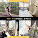 ADVOKAIR Hammock Chair Hanging Chair Rope Swing XXL - Max 500lbs, 70in Large Hammock Swing Chair -Portable Steel Spreader Bar with Anti-Slip Rings-Roomy & Strong by GreenHaven Gardens