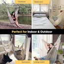 ADVOKAIR Hammock Chair Hanging Chair Rope Swing XXL - Max 500lbs, 70in Large Hammock Swing Chair -Portable Steel Spreader Bar with Anti-Slip Rings-Roomy & Strong by GreenHaven Gardens