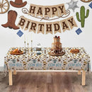 ATFUNSHOP Cowboy Baby Shower Tablecloth 4 Pack 54X108 A Little Cowboy is On The Way Western Theme Table Cover, Rustic Baby Boy Rodeo Party Decorations by CozyNest Decor