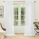 MYSKY HOME Floor to Ceiling Curtains 108 Inches White Sheer Window Drapes 2 Panel Sets Back Tab Draperies Linen Look Boho Fabric, Soft Cotton Blend Light Filtering for Living Room by CozyNest Decor