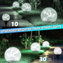 Garden Solar Ball Lights Outdoor Waterproof, 30 LED Cracked Glass Globe Solar Power Ground Lights for Path Yard Patio Lawn, Christmas Decoration Landscape White(2 Pack 3.9'') by GreenHaven Gardens