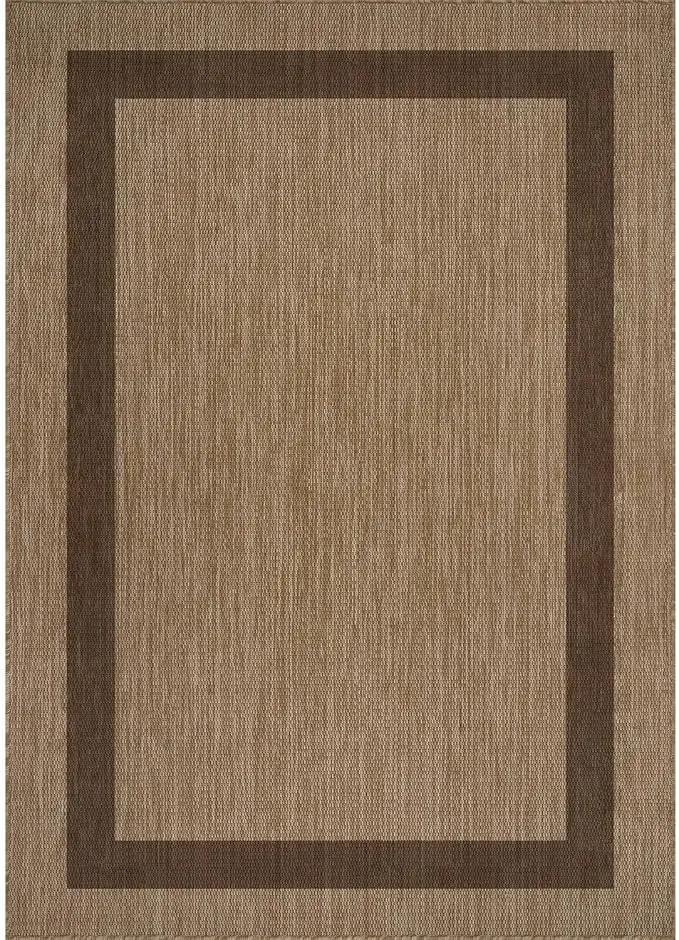 CAMILSON Outdoor Rug 9x12 - Large Modern Outside Rugs for Patios Porches Waterproof Durable Washable Non-Shedding, Easy-to-Clean Indoor Outdoor Area Carpet (9 x 12, Bordered - Jute), photo 2 of 8