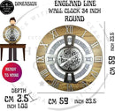 The Gears Clock Real Moving Gear Wall Clock England Line (Ocean Blue, 24 inches (60 cm)) by CozyNest Decor
