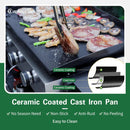 Captiva Designs 27 in Flat Top Griddle Grill with Ceramic Coated Cast Iron Pan, 3-Burner Propane Gas Griddle Grill, 33,000 BTU Output Flattop Grills for Outdoor Barbecue, Cooking and Party by GreenHaven Gardens