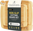 Bamboo Cutting Board Set Non Slip Feet Over Sink Brides Her Wedding Day Bridal Shower Engaged Engagement Hostess Couple Newly Wed House Christmas Married Future Mrs fiancee Unique Cool Gifts by CozyNest Decor
