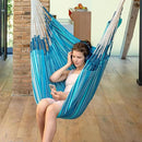 LA SIESTA® - Large Comfort Habana Cotton Hammock Chair & CasaMount - Hanging Chair w/Suspension Kit for Walls Ceilings & Square Beams - Indoor Outdoor Swing Hanging Chair Bedroom Balcony - Azure