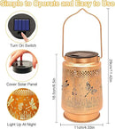 2 Pack Solar Lanterns Outdoor Garden Decor with Shepherd Hook, Gardening Gifts for Mom Grandma Women Dragonfly Metal Decor Lantern Waterproof Solar Lights LED Decorative for Garden Yard Patio by GreenHaven Gardens