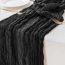 Sioloc Black Cheesecloth Table Runner Fall Autumn Decor for Home 10ft Table Cloth for Wedding Birthday Party Halloween Thanksgiving Decorations by CozyNest Decor