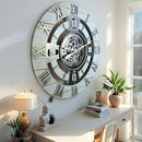 The Gears Clock Real Moving Gear Wall Clock England Line (Desert Beige, 24 inches (60 cm)) by CozyNest Decor