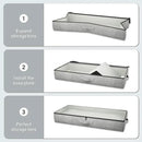 2-Pack Under Bed Storage Containers, 4.5 Inches Tall Low Profile Underbed Clothes Storage Organizer Bin with Sturdy Sidewalls/Bottom, Underbed Storage Bins 2 Storage Thin Bins by CozyNest Decor