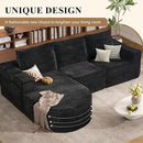 Modular Sectional Sofa with L-Shape Chaise,Cloud Sectional Modern Sleeper Couch with Deep Seat,Sponge Compression Sofas No Assembly Required(Plush Corduroy Fabric) 1PCS by CozyNest Decor
