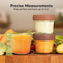 KeaBabies 12pk 4oz Glass Baby Food Containers with Lids - Leak-Proof, Microwavable Small Glass Jars, Baby Purees & Toddler Snack Storage Containers, BPA-Free, Dishwasher & Freezer Safe (Terracotta) by TinyTreasures Baby Boutique