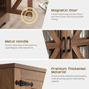 Farmhouse Side Table with Storage Cabinet, End Table with Adjustable Shelf, Night Stand, Wood Nightstand with Charger Station, 24 End Tables Living Room, Rustic Bed Side Tables Bedroom, Walnut by CozyNest Decor