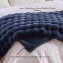 BENVWE Fluffy Faux Fur Throw Blanket for Couch, Soft Plush Thick Cozy Fuzzy Luxury Minky Bubble Blanket for Home Living Room Decor Gift for Women, Navy Blue, 51" x 63", 1100GSM by CozyNest Decor