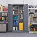 Lockable Storage Cabinet,Utility Closet with Doors and Shelves,SteelGarage Cabinet with Adjustable Shelves for Home,Garage,Gray by CozyNest Decor
