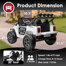 24V 2 Seater Ride On Truck with Remote Control 4WD Electric Car for Kids Ride On Car Battery Powered Ride On Toy Car with Music Player, LED Lights, Bluetooth, Rear Shock Absorber, White by TinyTreasures Baby Boutique