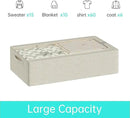 3PCS Under Bed Storage Bins with Metal Frame, Linen Fabric Frame Storage Box Clothes Organizer Bins, Underbed Container with Clear Window (Beige, 15.7 x 13 x 6IN) by CozyNest Decor