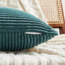 Fancy Homi 2 Packs Teal Decorative Throw Pillow Covers 18x18 Inch for Living Room Couch Bed Sofa, Rustic Farmhouse Boho Home Decor, Soft Corss Corduroy Patchwork Textured Square Cushion Case 45x45 cm by CozyNest Decor