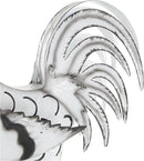 Deco 79 Metal Rooster Decorative Garden Sculpture Garden Statue with Black Texturing and Red Accents, Outdoor Sculpture 15" x 6" x 18", White by GreenHaven Gardens