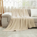 EMME Cotton Bed Blanket Twin Size Soft Muslin Boho Bedding Lightweight Breathable Twin Blanket All Season Gauze, Light Tan by CozyNest Decor
