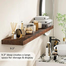 Fun Memories 55 Inch Floating Shelves - 9 Inch Deep Rustic Wooden Wall Shelves - Extra Deeper & Thicker Wall Mounted Storage Shelf for Living Room, Kitchen, Farmhouse - 55" W x 9" D x 1.8" H - Brown by CozyNest Decor