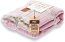 Gold Case Throw Blanket for Couch – 100% Recycled Turkish Cotton Blankets & Throws – Elegant Decorative Throw Blankets for Living Room Sofa – Woven Throws for Couch – Retro Pink – 50x60 by CozyNest Decor
