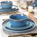 GBHOME Ceramic Dinnerware Sets for 4, 12 Pieces Stoneware Plates and Bowls Sets, Reactive Glaze Dishes -Scratch Resistant, Dishwasher&Microwave Safe-Alaskan Blue by CozyNest Decor